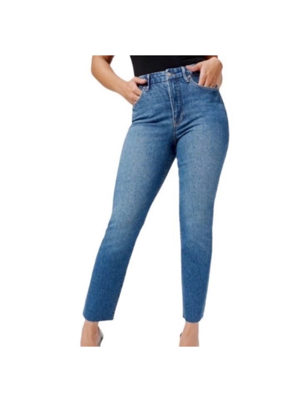 Good American 28 Skinny Raw Hem Jeans